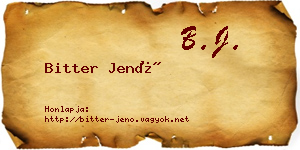 Bitter Jenő névjegykártya