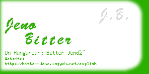 jeno bitter business card